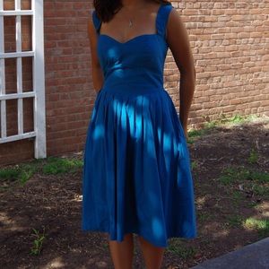 Vintage Style Blue Bustier Dress